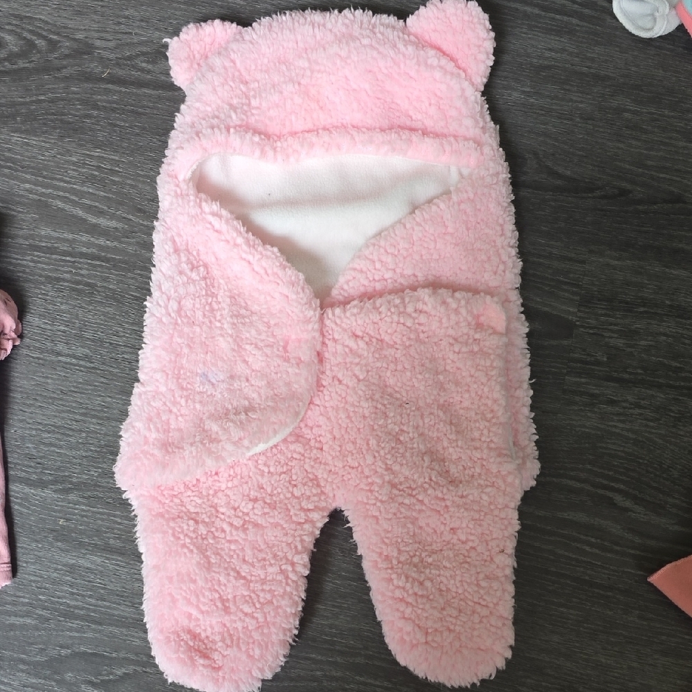 Adorable Pink Baby Fleece Onesie